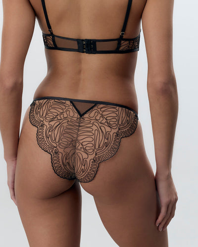 Leliana transparenter Slip Schwarz