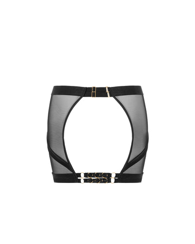 Suri Mesh Rock mit offenem Rücken Schwarz