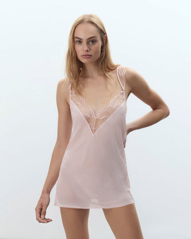 Marabel transparentes Negligé Perlmuttrosa