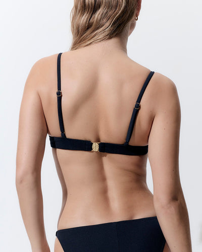 Caspian Bügel-Bikini-Top Schwarz