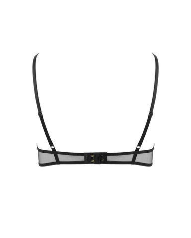Alara Floral Longline-BH Schwarz