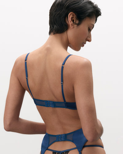 Ida Luxus-Satin-BH vorgeformt Marineblau/Schwarz