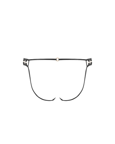 Valeria Transparenter Ouvert-Slip, Schwarz