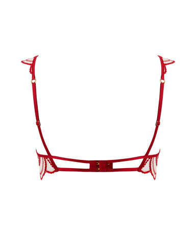 Soraya Transparenter, bestickter BH, Savvy Red