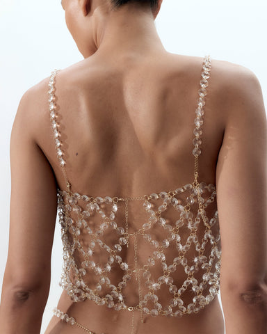 Crystal Cami Crop Top Kristallklar